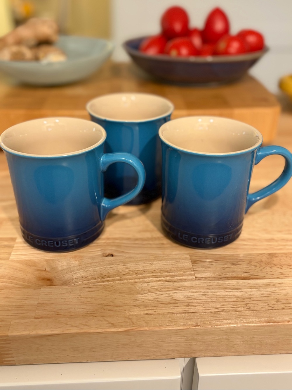 NWT Le Creuset Ceramic Vancouver Stoneware Mugs Azure Blue  - 3 Available